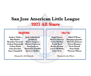 Congratulations to 2021 SJALL All Stars!!!